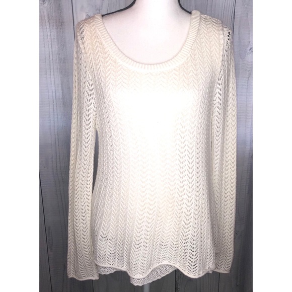 Sundance Sweaters - SUNDANCE Catalog Sweater Split Back Lace Hem